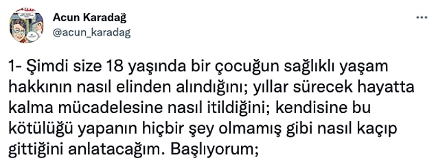 Twitter'da "@acun_karadag" adlı kullanıcı, hem içimizi paramparça eden hem de asla şaşırmayacağımız bir Türkiye gerçeğini yüzümüze vurdu. 👇