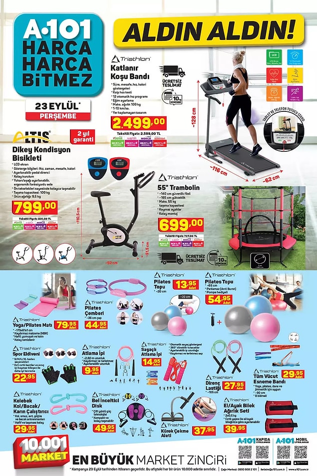 Evde spor yapabilmeniz için ihtiyacınız olabilecek hemen hemen her şey satışta olacak;
