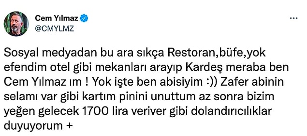 7. Cem Yılmaz takipçilerini uyardı: