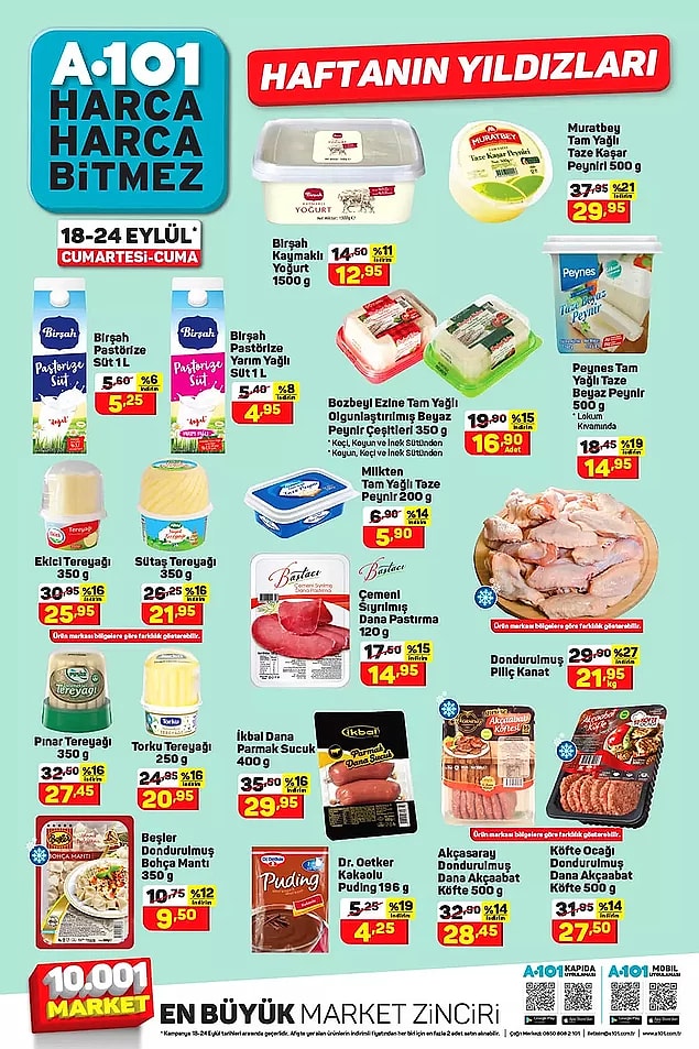 A101'de bu hafta Akçasaray 500 gr Dondurulmuş Dana Akçaabat Köfte 28,45 TL.