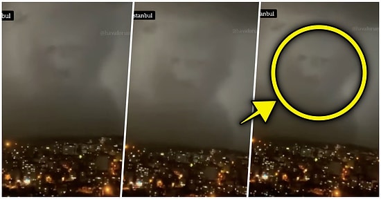 İstanbul'da Akşam Saatlerinde Görüntülenen İnsan Suretindeki Bulut Görenleri Şaşkına Çevirdi!