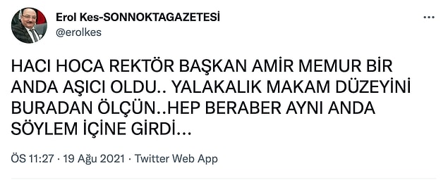 Kes'in Twitter hesabındaki paylaşımları ise gündem oldu.
