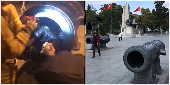 Beşiktaş Sahili'nde Fotoğraf Çektirmek İçin Girdiği Tarihi Topun İçinde Mahsur Kalan Genç