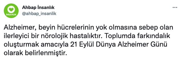 AHBAP, bu konuda farkındalık yaratmak için bir paylaşım yaptı. 👏