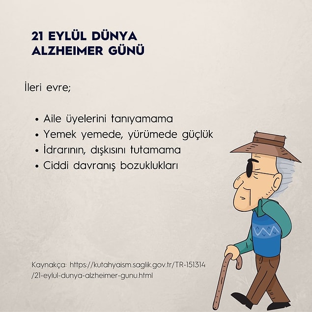 Alzheimer'ın ileri evrelerindeki belirtilerinden de bahsedelim.