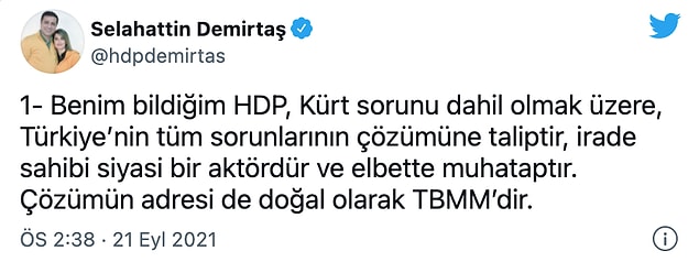 Temelli'ye Selahattin Demirtaş'tan yanıt geldi