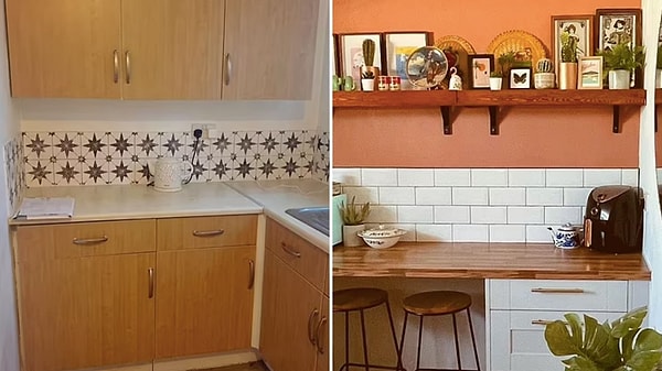 Еще одно сравнение кухни "до и после"