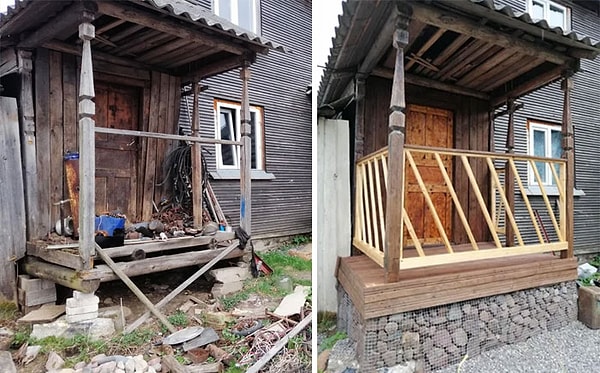 9. "Он далек от совершенства и еще не закончен, но я действительно стараюсь, чтобы крыльцо моих родителей выглядело лучше"