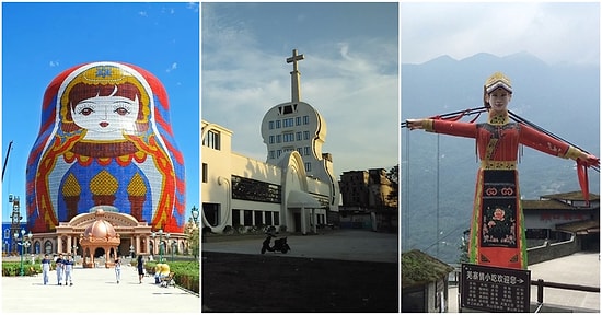 Mimari Facialar! Matruşka Otel'den Keman Şeklinde Kiliseye Çin'in En Çirkin Binaları