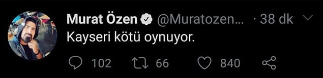 Dün oynanan Kayserispor Galatasaray maçı da Özen'in gazabından kurtulamadı...
