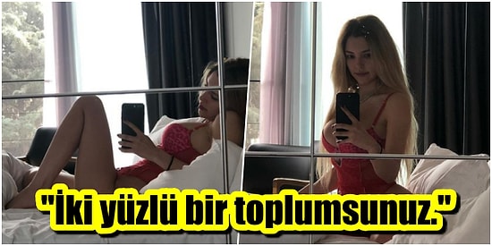 Jartiyerli Pozları Yüzünden Linç Edilen Aygün Aydın, Gelen Eleştirilere Sütyenli Fotoğraflarıyla Cevap Verdi!