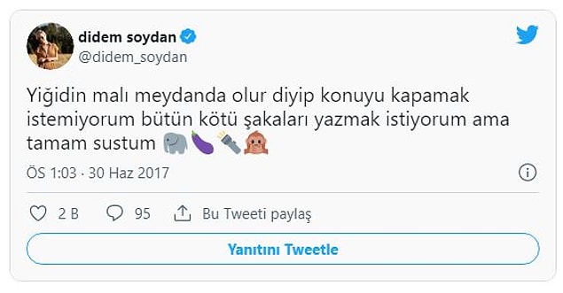 Didem Soydan takipçilerine fırsat vermeden fotoğrafı hakkında bir sürü tweet atmıştı.