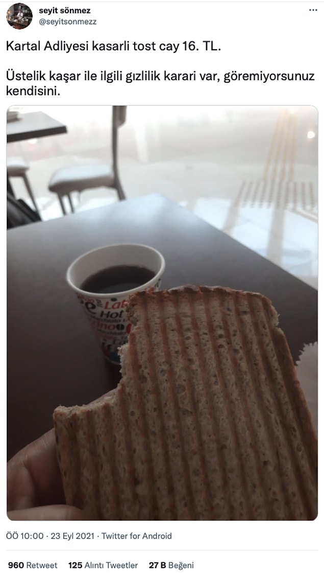 4. Tazminat davası sonunda kaybedince adliyede tost ısmarlıyorsunuz.
