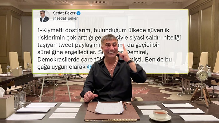 BAE’den Sedat Peker'e Twitter Engeli: Tweetleri Gazeteci Erk Acarer Paylaştı