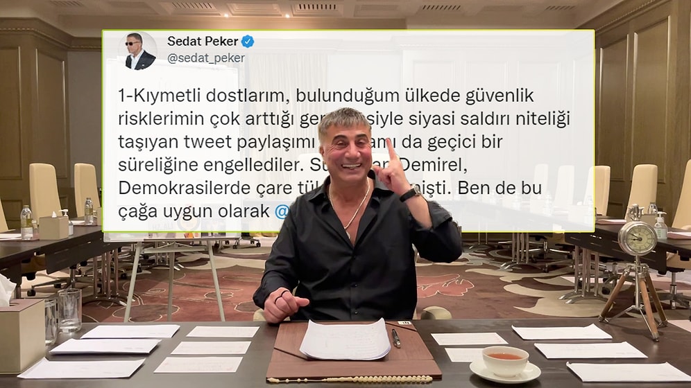 BAE’den Sedat Peker'e Twitter Engeli: Tweetleri Gazeteci Erk Acarer Paylaştı