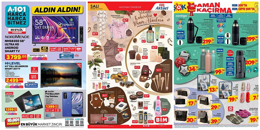 İndirim Günleri Başlıyor: 27 Eylül - 3 Ekim Haftasında A101, BİM ve ŞOK Aktüel Ürünler Listesinde Neler Var?