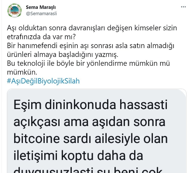 Sosyal medyada aşı karşıtlarının profillerini incelediğimizde onlarca komplo teorisi ile karşılaşmak mümkün. Aşı ile insanlara çip takıldığını düşünenlerden, aşının insanlarda kuyruk çıkaracağını düşünenlere kadar tuhaf komplo teorileri mevcut.