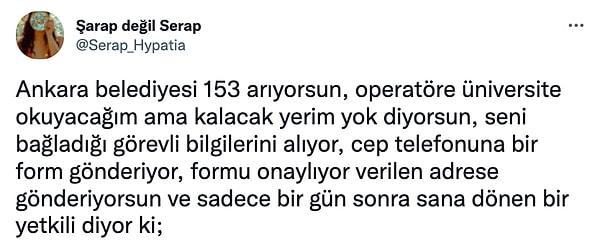 Twitter’da ise @Serap_Hypatia adlı bir kullanıcı Ankara’da durumun nasıl olduğunu anlatan bir tweet dizisi yazdı: