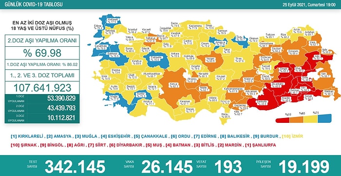 Günün Tablosu: 193 Can Kaybı, 26 Bin 145 Yeni Vaka