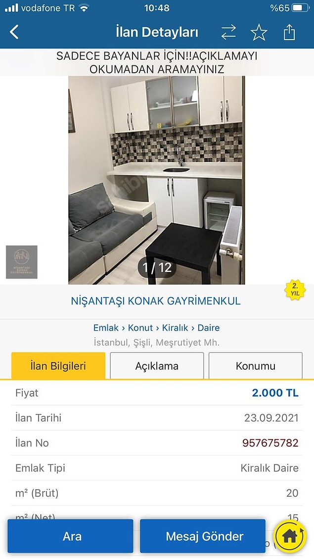 İlan şöyle. Bir de cinsiyet kriteri konmuş...