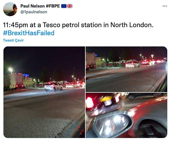"Kuzey Londra'daki bir Tesco benzin istasyonunda 23:45"