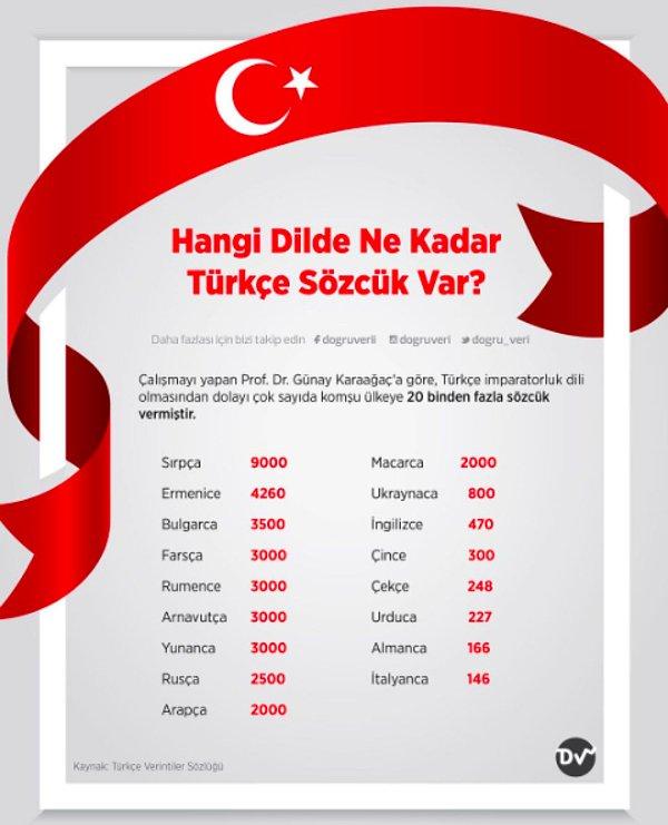 12. Hangi Dilde Ne Kadar Türkçe Sözcük Var?
