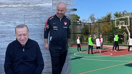 Cumhurbaşkanı Sahaya İndi: Cumhurbaşkanlığı Külliyesi’nde Erdoğan Bakanlarla Basketbol Maçı Yaptı