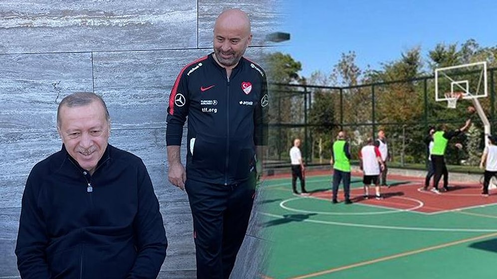 Cumhurbaşkanı Sahaya İndi: Cumhurbaşkanlığı Külliyesi’nde Erdoğan Bakanlarla Basketbol Maçı Yaptı