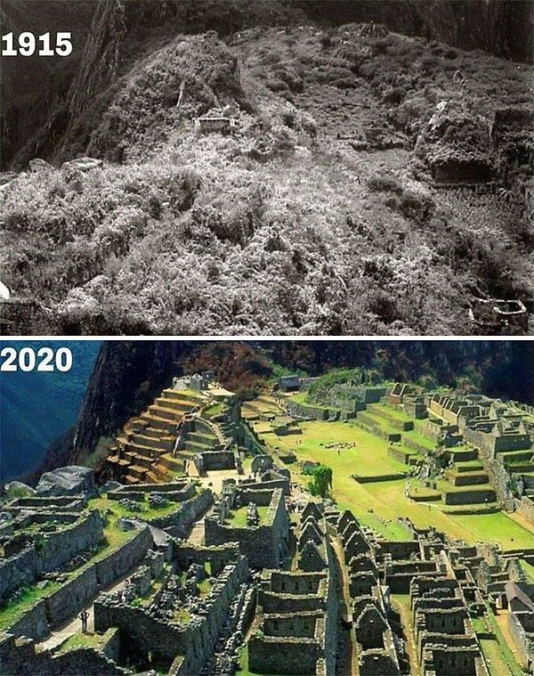 4. 1915-2020 görüntüleri ile Machu Picchu, Peru