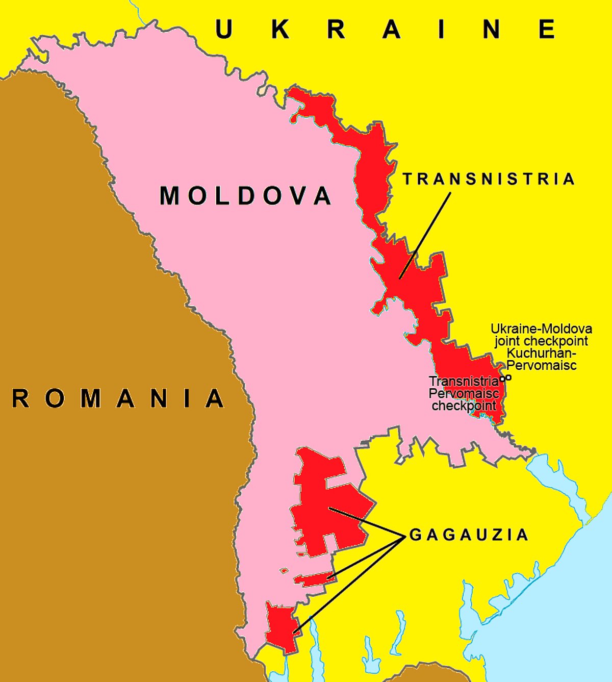 Где в молдавии можно. Карта Молдавии и Приднестровья и Гагаузии. Молдавия Гагаузия и Приднестровье на карте Молдавии. Гагаузия на карте Молдовы границы. Политическая карта Молдавии и Приднестровья и Гагаузии.