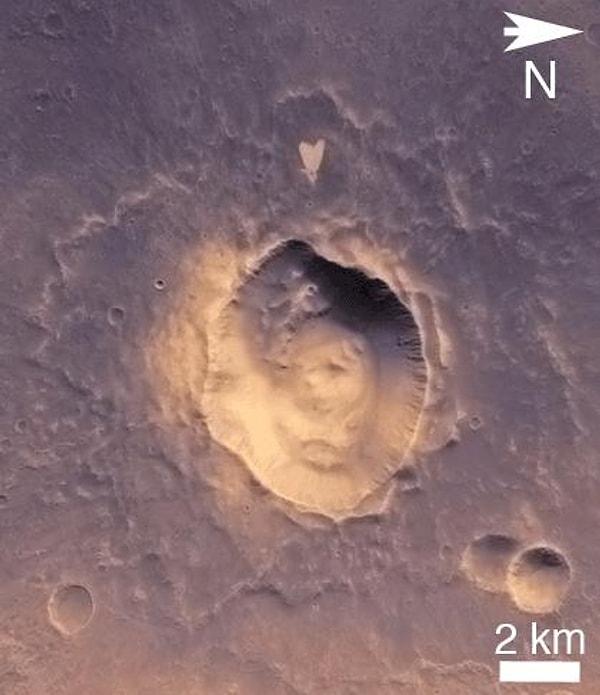 14. Şimdi de karşınızda kalp şeklinde tatlı mı tatlı bir krater 😊: