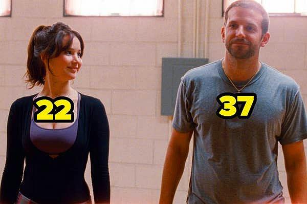 4. Umut Işığım'da Jennifer Lawrence 22 yaşındayken, Bradley Cooper 37 yaşındaydı.