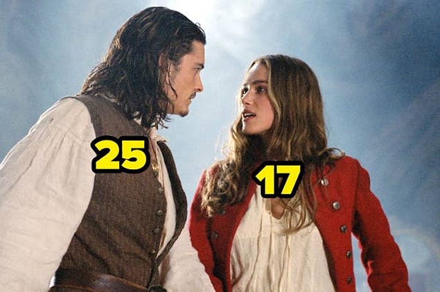 25. Karayip Korsanları: Siyah İnci'nin Laneti filminin çekildiği sırada, Keira Knightley 17 yaşındaydı. Filmdeki partnerini canlandıran Orlando Bloom ise 25 yaşındaydı.