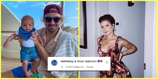 Türkçeyi İlerletti! Ünlü Şarkıcı Halsey, Sevgili ve Oğlunun Olduğu Fotoğrafa Yaptığı Yorumla Dikkat Çekti
