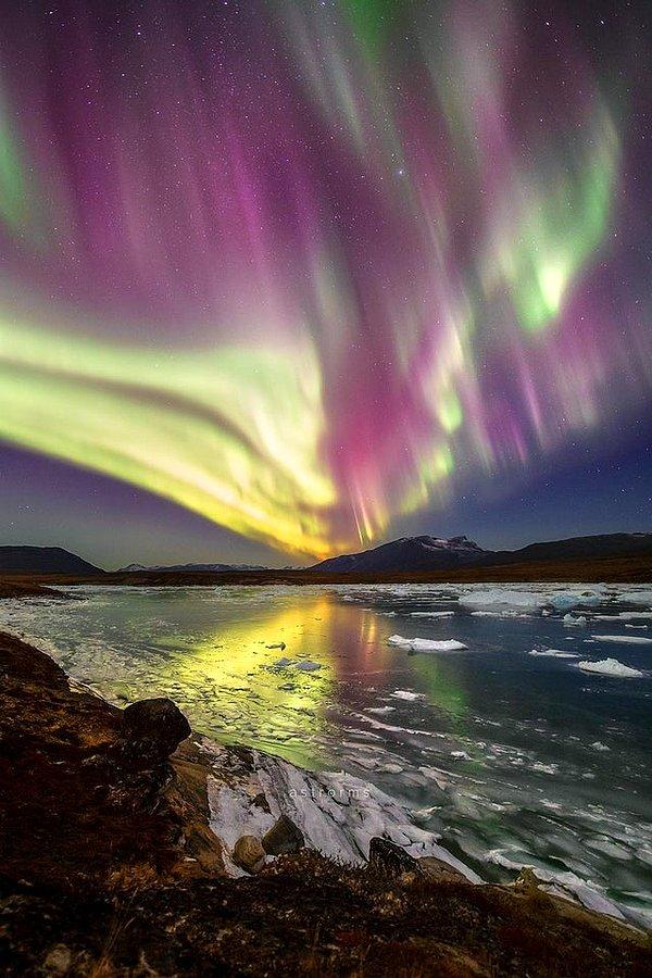 4. Grönland'da Kuzey Işıkları: