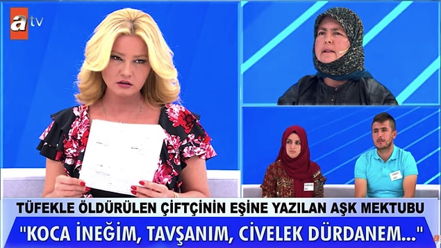 Otopsinin ardından Mustafa Kut'un av tüfeğiyle sırtından vurularak öldürüldüğü ortaya çıkıyor. Mustafa Kut'un eşi Dürdane Kut ve diğer köylüler, Ramazan Şahin isimli bir kişiden şüphelendiklerini söylüyorlar. Çünkü Ramazan Şahin, Dürdane Hanım'a onlarca aşk mektubu yazmış birisi.