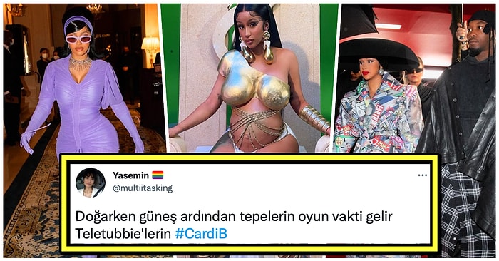 Cardi B'nin Paris Moda Haftası'ndaki Lahana Bebeğe Benzeyen Yeşil Kıyafetini Görünce Çok Şaşıracaksınız!