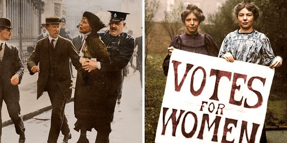 Фотографии женщин, боровшихся за права голоса 100 лет назад, стали еще более интересны в цвете