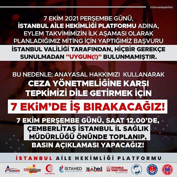 Faka aşı karşıtlarının 11 Eylül’de Maltepe’de miting yapmasına izin veren İstanbul Valiliği, İstanbul Aile Hekimleri Platformu'nun izin talebini “Valiliğimizce uygun görülmemiştir” diyerek reddetti.