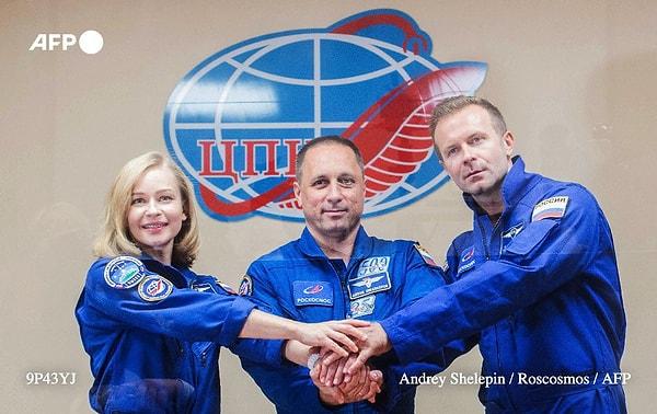 7. Rus oyuncu Yulia Peresild, yönetmen Klim Shipenko ve kozmonot Anton Shkapletov, film çekimi için Uluslararası Uzay İstasyonu’na gitmek üzere başarıyla fırlatıldı.
