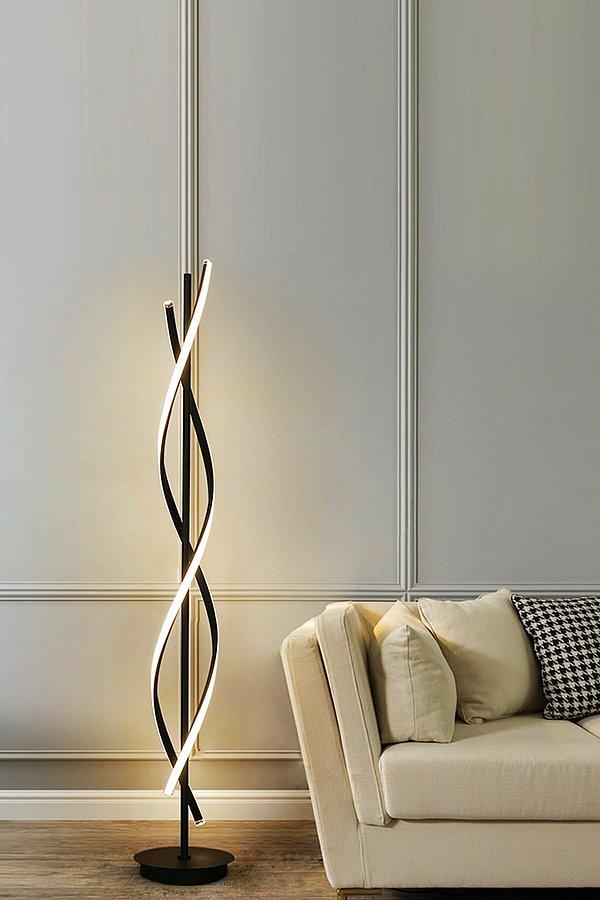 1. Özel tasarım lambader ile salonunuza zarif modern bir dokunuş...