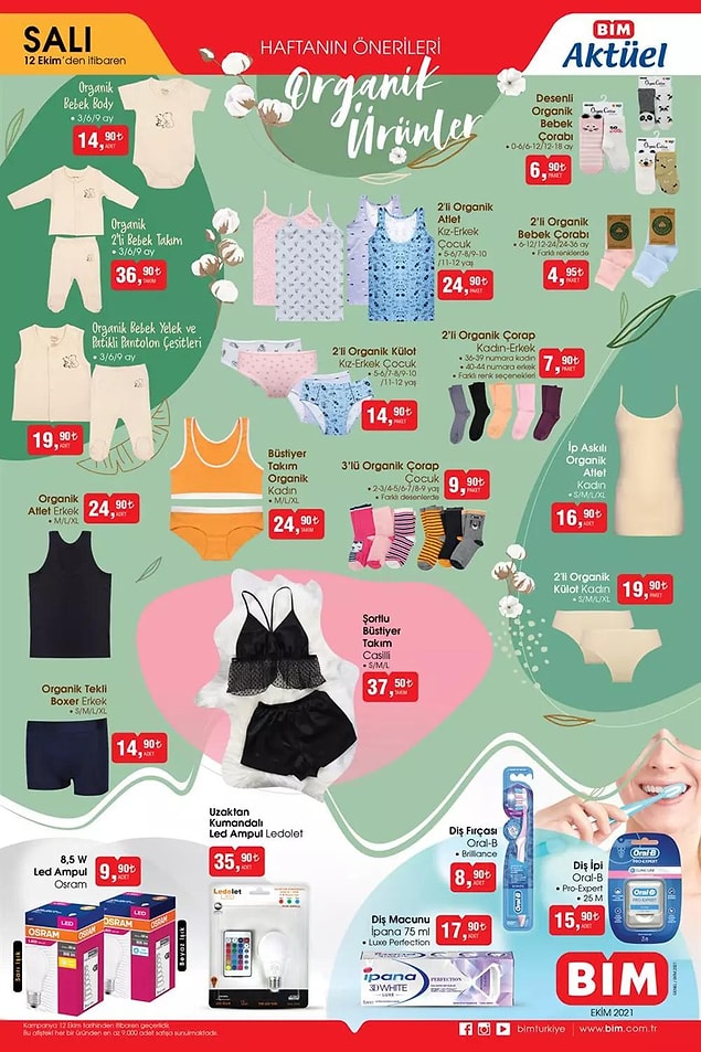 Bu hafta BİM'de Organik Bebek Yelek ve Patikli Pantolon Çeşitleri 19,90 TL.