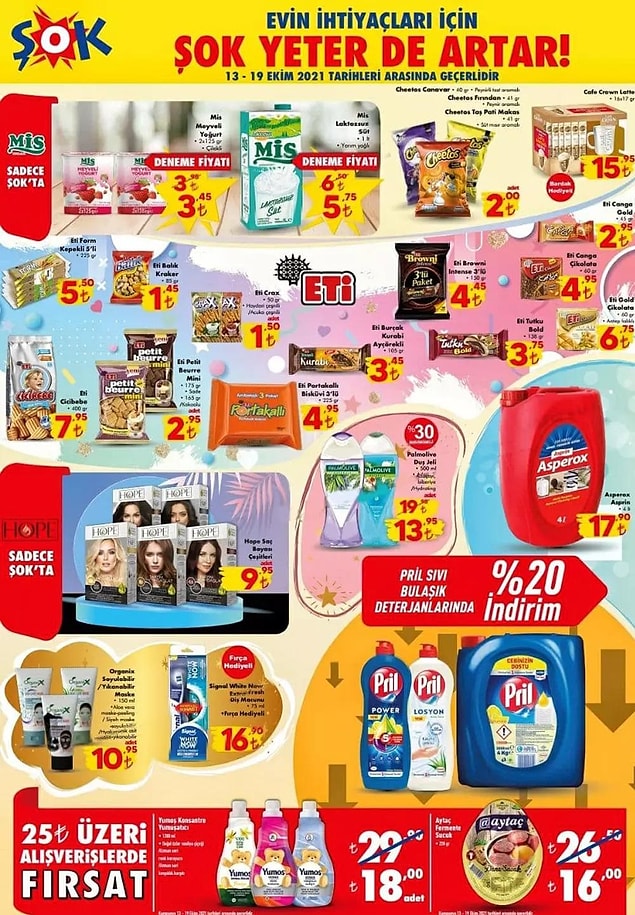 25 TL ve üzeri alışverişlerinizde geçerli olacak indirimler;