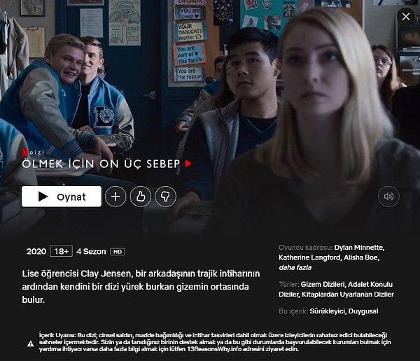 Gelen tepkiler sonucunda 1. sezona dair pek çok tartışmalı sahneyi kesen Netflix, dizinin tanıtım ekranına bir uyarı metni dahi koydu.
