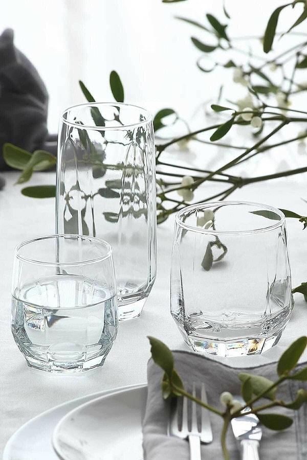 11. Lav Diamond serisi 18 parça meşrubat bardağı seti ile davetlerinizin baş tacı olacak!