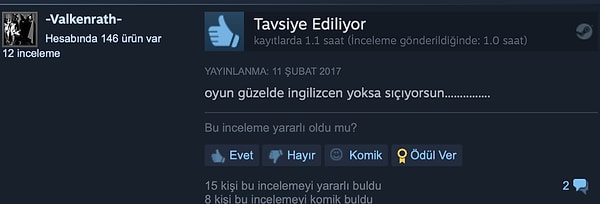 1. Çok hoş ama bilene...