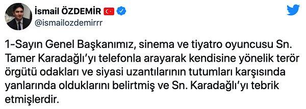 İsmail Özdemir paylaşımlarında şu ifadeleri kullandı:
