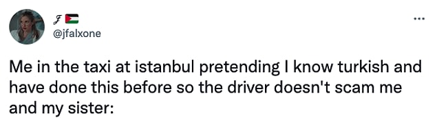 2. "Taksi şoförü beni ve kız kardeşimi dolandırmasın diye İstanbul'da taksiye binince Türkçe biliyormuş gibi davranırken ben:"