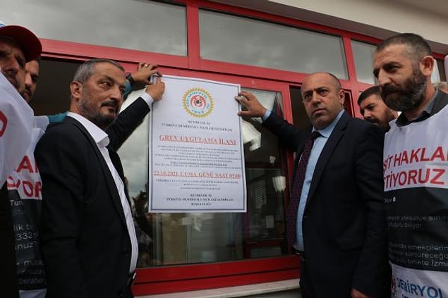 Metro A.Ş önünde yapılan basın açıklamasına Türk-İş 3. Bölge Başkanı Hayrettin Çakmak da katılırken işçiler, “Direne direne kazanacağız”, “İş ekmek yoksa barış da yok” sloganları attı.