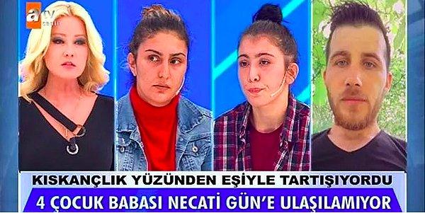 Zonguldak Ereğli'de 26 Eylül'den itibaren haber alınamayan 33 yaşındaki 4 çocuk babası Necati Gün'ü bulmak için eski eş, yeni eş ve anne Müge Anlı'nın kapısını çaldı. Necati'nin kayınvalidesiyle ilişki yaşadığı iddia edildi.